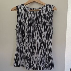 Calvin Klein Black and White Sleeveless Top